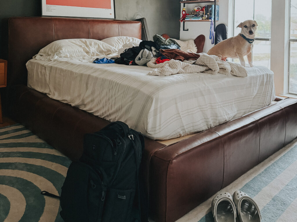 leather storage bed